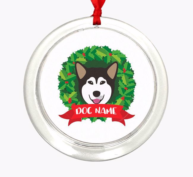 'Wreath' - Personalized {breedFullName} Christmas Decoration